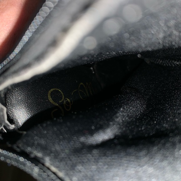 ❤Z03- Fashion faux suede black botties chunky heel - Picture 7 of 8